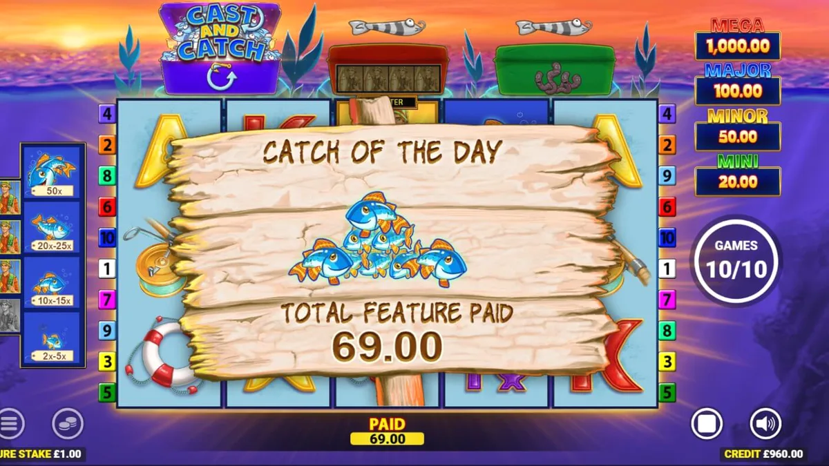 Pemandangan danau yang tenang dalam permainan slot Fishin Frenzy Lure Em In